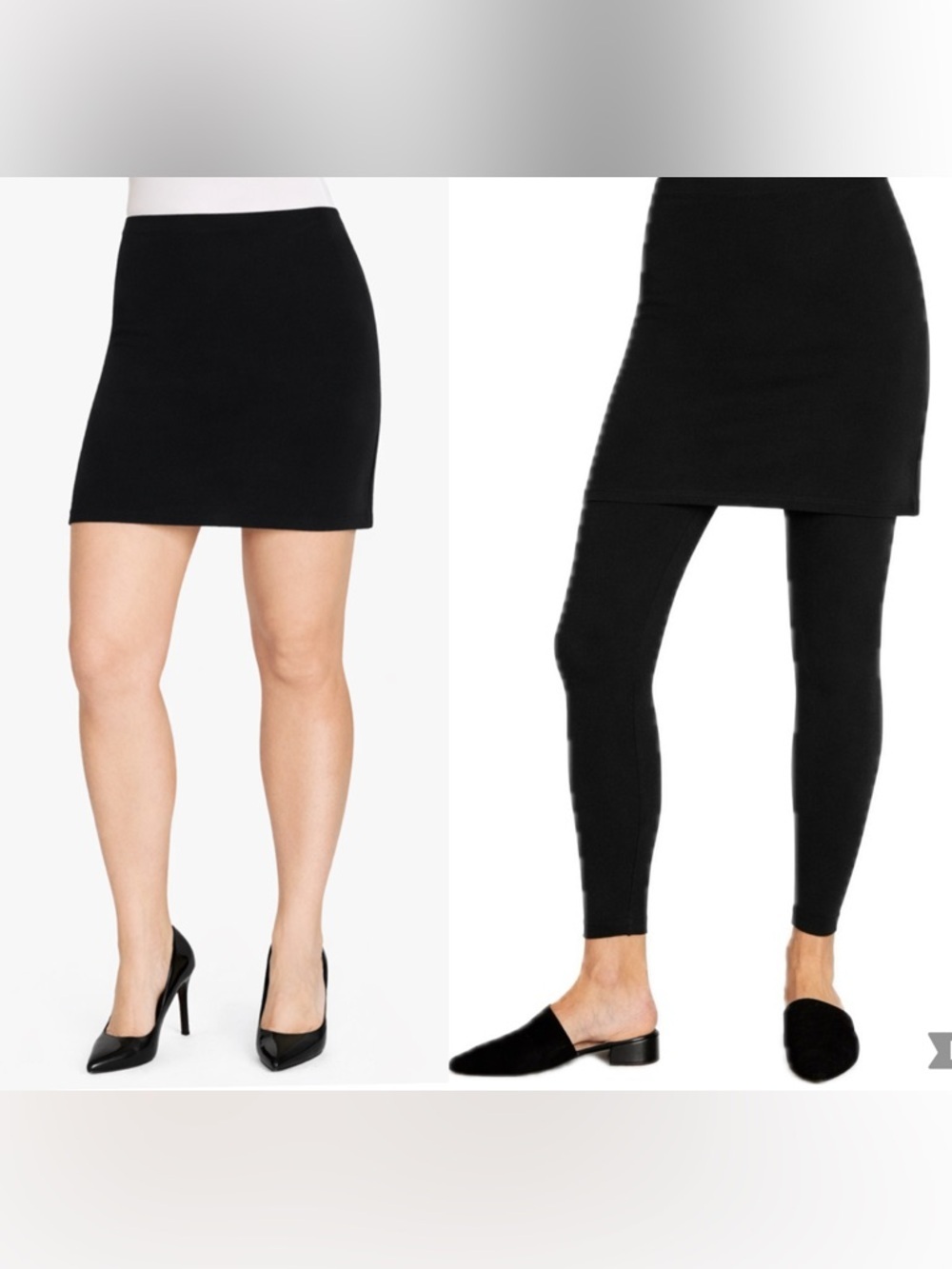 Sympli Canada Mini Skirt Black Stretch Elastic Waist Sz 14